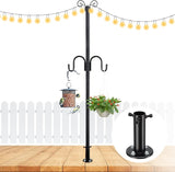 String Light Poles for Outside, 10FT Heavy Duty Outdoor String Light Pole Stand with Shepherd Hooks for Wood Deck | Lumora