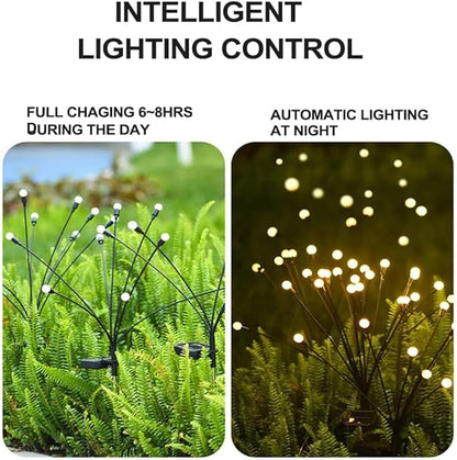 Solar Lights Outdoor, Decorative Animal & Flower Shaped Landscape Lights with Warm/Colorful LED, Auto On/Off Waterproof Solar Powered Decor for Yard Lawn Patio Gift Idea (Warm-Firefly-6pack)