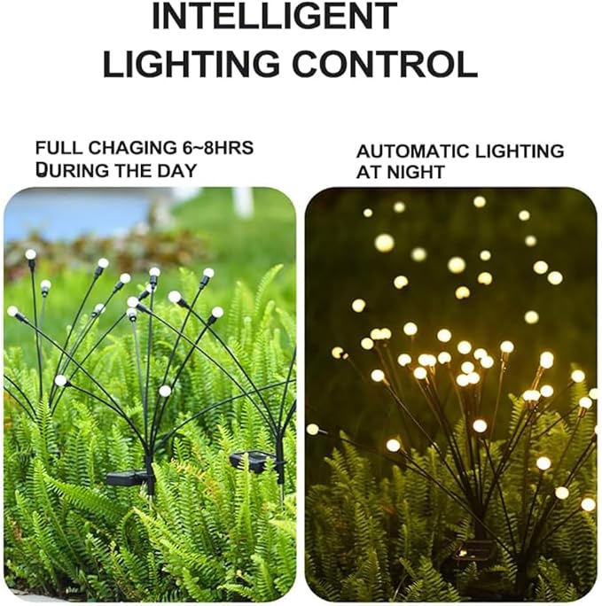 Solar Lights Outdoor, Decorative Animal & Flower Shaped Landscape Lights with Warm/Colorful LED, Auto On/Off Waterproof Solar Powered Decor for Yard Lawn Patio Gift Idea (Warm-Firefly-8pack)