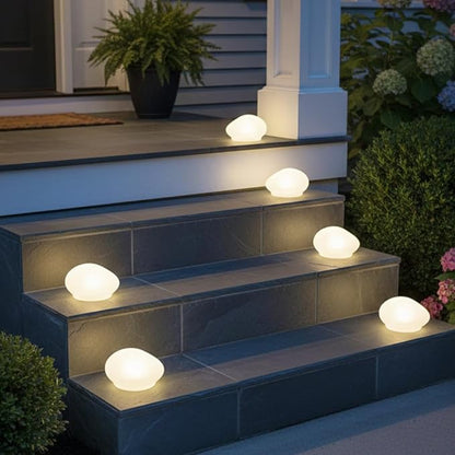 Lakeside Solar White Rock Light Outdoor Decor