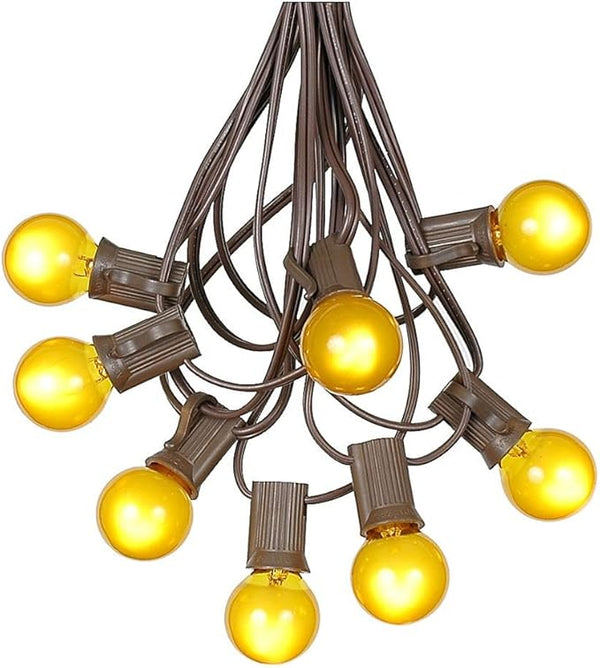 100 Foot G30 Outdoor Patio String Lights with 125 Yellow Globe Bulbs – Indoor Outdoor String Lights – Market Bistro | Lumora