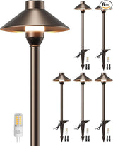 PARTPHONER Low Voltage Landscape Lighting 6-Pack, Aluminum 12V Pathway Lights with G4 Bulbs, Waterproof Oil Rubbed | Lumora