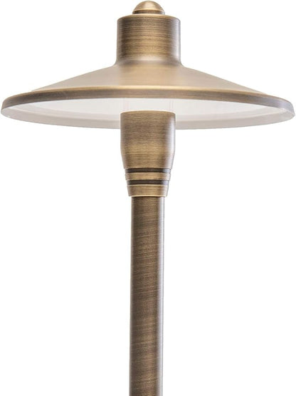 12V Brass LED Landscape Lighting Kit (6 Outdoor Spotlights, 2 Path Lights) with 100W Low Voltage Transformer for House, Yard, Lawn, Pathway, Walkway, Garden, Driveway or Patio