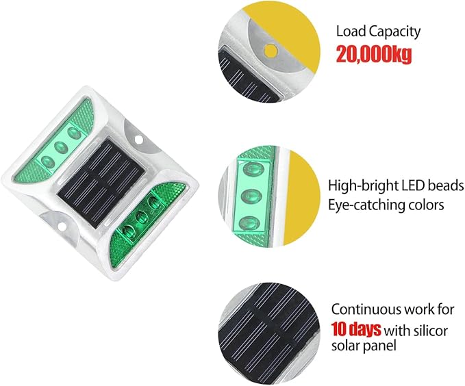 Wokyo Solar Power Road Reflector Waterproof Outdoor Warning Step Lights for Driveway Sidewalk Garden Pathway Yard | Lumora