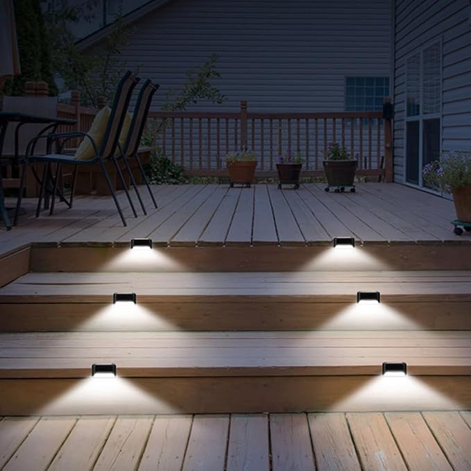 5pcs Outdoor Solar Deck Lights Waterproof LED Step Lights Plastic Solar Garden Fence Patio Stair Lamps for | Lumora