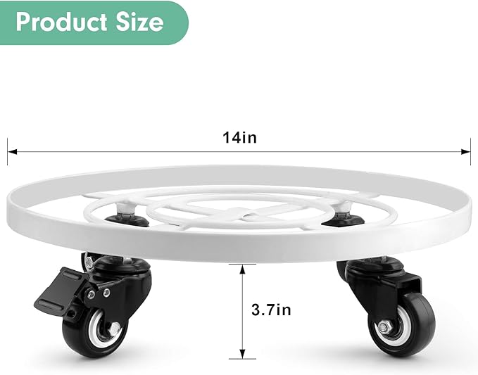 BEAU JARDIN 8 Pack Solar Pathway Lights Waterproof and AMAGABELI Garden & Home 2 Pack 14" Plant Caddy with Wheels Heavy Duty