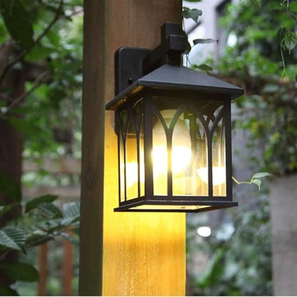 E26 Outdoor Waterproof Wall Light,Fashion Retro Bracket,Die- AlumiExpression artistique m Sconce,Stair Courtyard Corridor Balcony Aisle Lighting Lass Lampshade Illumi Tion Fixture