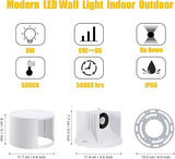 Kawell 8W Modern LED Wall Sconce Light Up Down Waterproof Outdoor Wall Lamp Indoor Hardwired for Bedroom Bathroom | Lumora