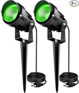 Christmas Green LED Spot Lights Landscape Lights Outdoor, 110v Plug in Landscape Lighting with IP66 Waterproof | Lumora