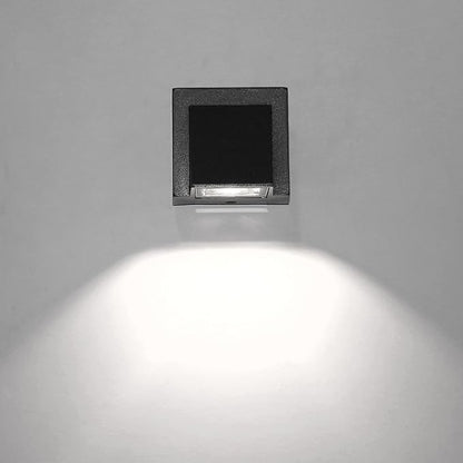 3W LED Outdoor Exterior Wall Step Down Light Fixture Lamp Black Finish Cool White