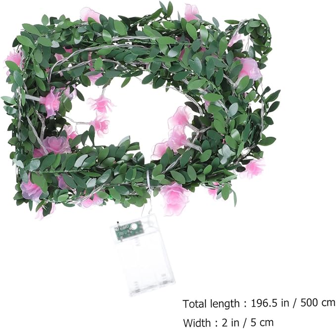 DOITOOL 5pcs Simulated Floral Wreath Light Led String Light Lovely Outdoor Decor for Christmas Festival for Use