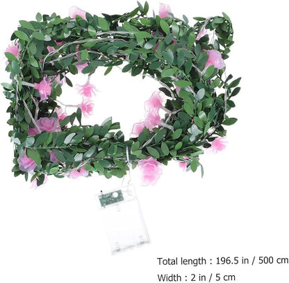 DOITOOL 5pcs Simulated Floral Wreath Light Led String Light Lovely Outdoor Decor for Christmas Festival for Use