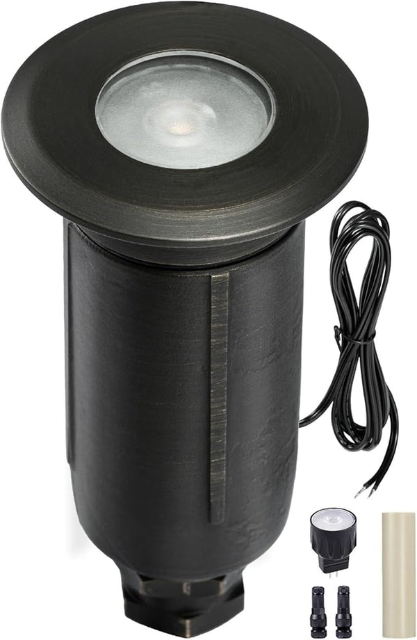 Gardenreet Brass Well Light Low Voltage, IP65 Drive-Over Flush In Ground Landscape Lights for Concrete Driveway and | Lumora