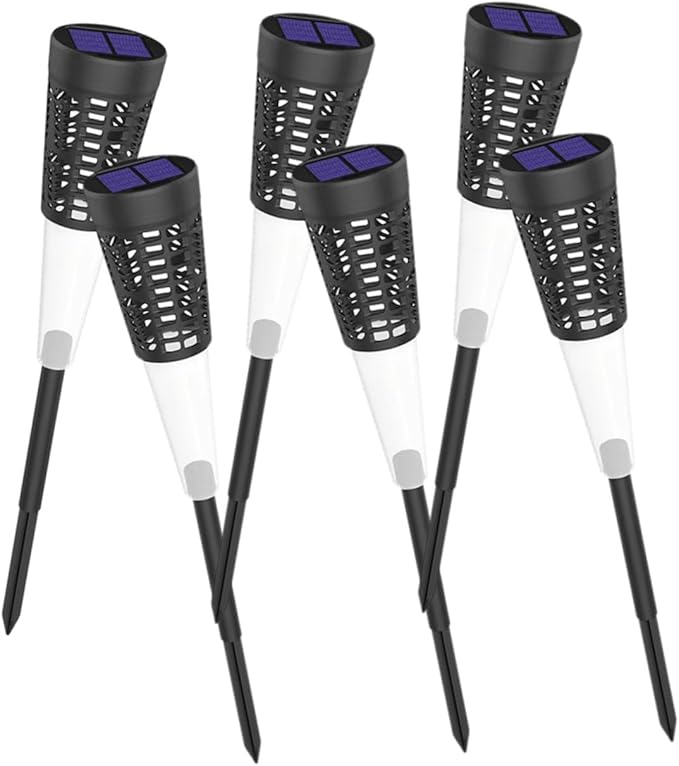 6pcs Solar Lawn Stake Lights Garden Outdoor Pathway Solar Powered Landscape Lighting with Warm and Colorful LEDs Yard Decorative Lights for Patio and Walkway