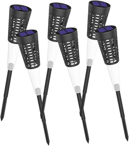 6pcs Solar Lawn Stake Lights Garden Outdoor Pathway Solar Powered Landscape Lighting with Warm and Colorful LEDs Yard Decorative Lights for Patio and Walkway