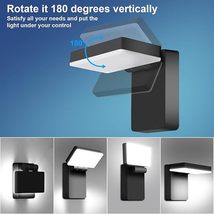 ledmo 60W LED Outdoor Wall Light Switch Control 350° Horizontal/180° Vertical LED Exterior Wall Lights Modern Neighbor Friendly Adjustable Exterior Flood Lighting 5000k for Upper Areas Yard Porch