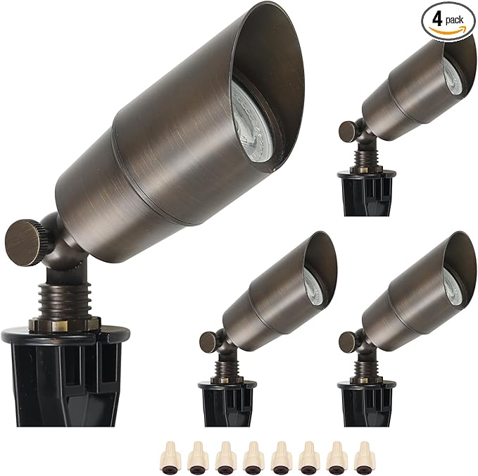 DOSHINE® Solid Brass Landscape LED Spotlights Outdoor Low Voltage Landscape Lighting AC/DC 12V Uplight Accent Light | Lumora