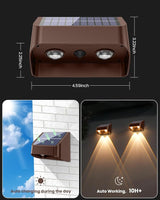 Brighter Solar Fence Lights-3000/4000/6000K 3 Mode,Solar Lights Outdoor Waterproof,Dusk to Dawn Deck Light, Outdoor | Lumora