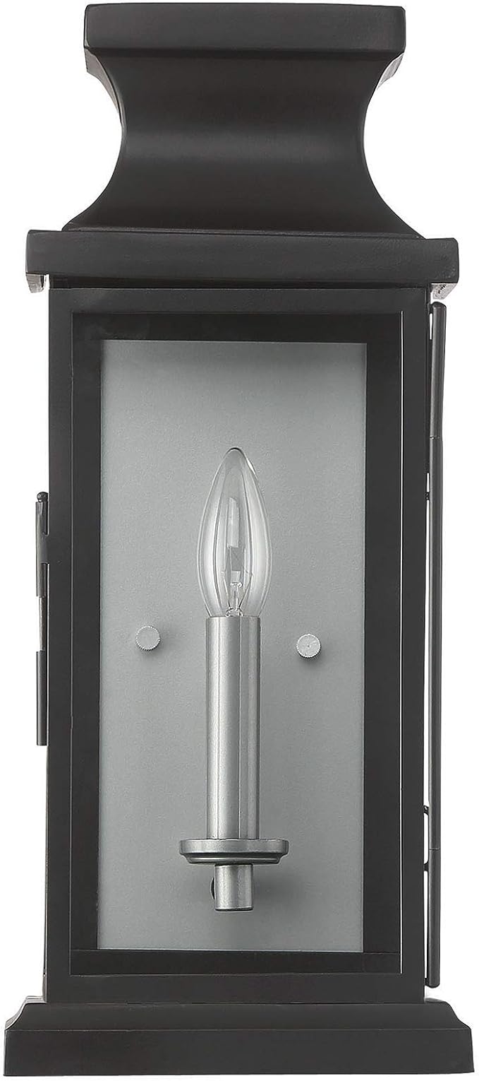 Savoy House 5-5910-BK Brooke Traditional Clear Glass Outdoor Wall Lantern, 1-Light 60 Watt, 17" H x 7" W, Black