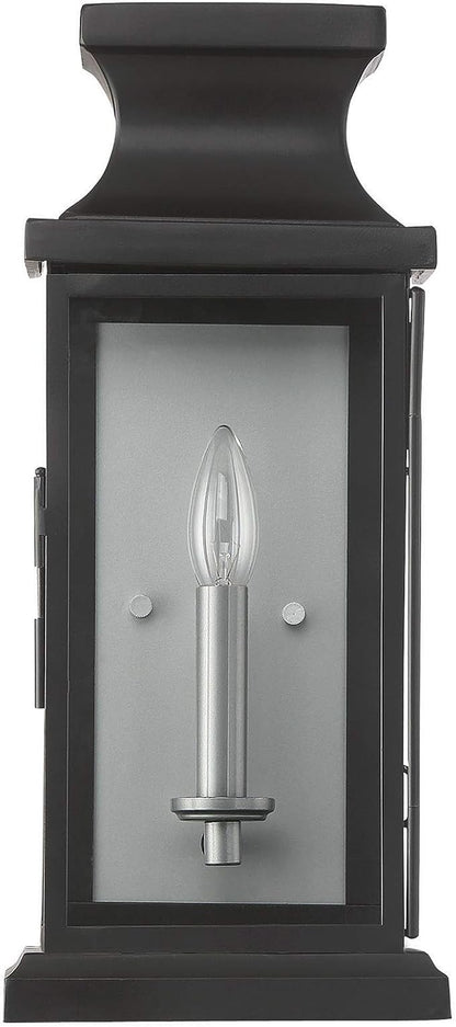 Savoy House 5-5910-BK Brooke Traditional Clear Glass Outdoor Wall Lantern, 1-Light 60 Watt, 17" H x 7" W, Black