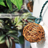 ACRAFT Handmade Dark Brown Rattan Ball String Lights Plug in Fairy Lights for Indoor Outdoor Patio Garden Balcony | Lumora