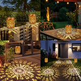 Brizled Hummingbird Solar Lantern Outdoor, 2 Pack Hanging Solar LED Lantern Waterproof, Warm White Outdoor Tabletop Lantern Lamp, Decorative Garden Lights for Patio Yard Porch Pathway Lawn Home Decor