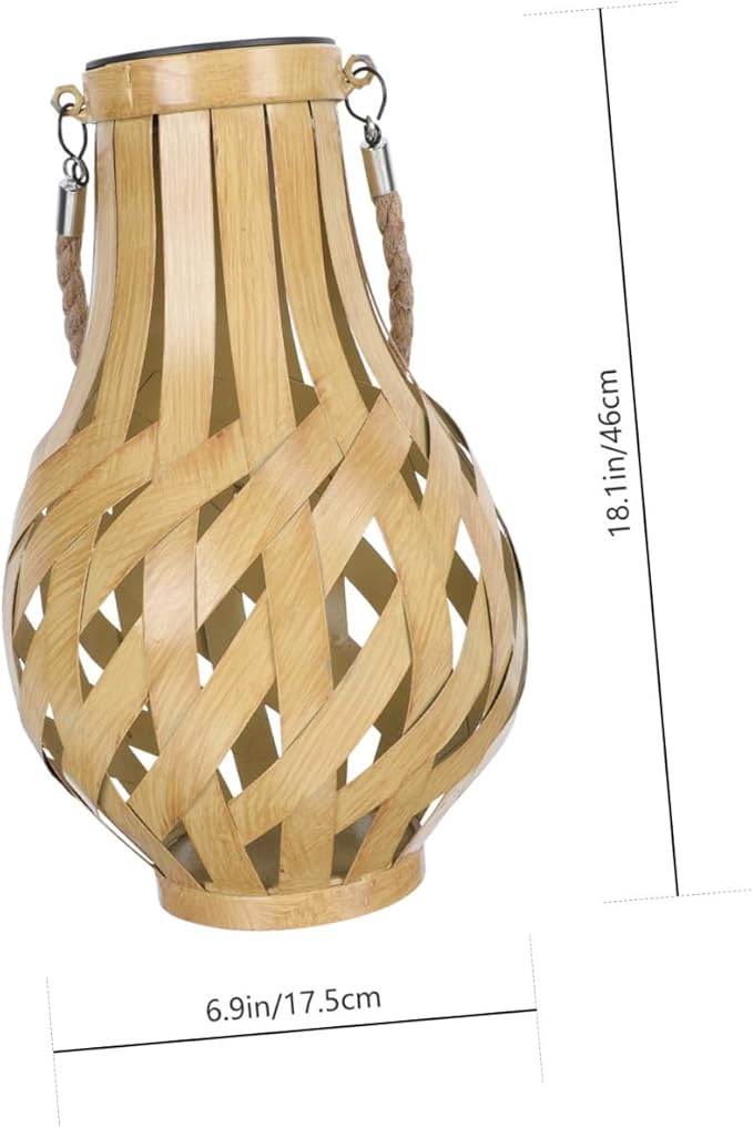 Solar Lantern for Outdoor Garden Decor Bamboo Weaving Hanging Light Modern Patio Night Light Solar Power Creative | Lumora