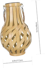 Solar Lantern for Outdoor Garden Decor Bamboo Weaving Hanging Light Modern Patio Night Light Solar Power Creative | Lumora