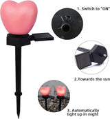 1PC Valentines Day Outdoor Decorations Lights -Solar Heart Garden Stakes Lights Outside, Atmosphere Light Ground | Lumora
