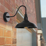 Black Outdoor Barn Light with Wall Mount 2 Pack Exterior Gooseneck Lights with 10" Dome, Farmhouse Style Outside | Lumora