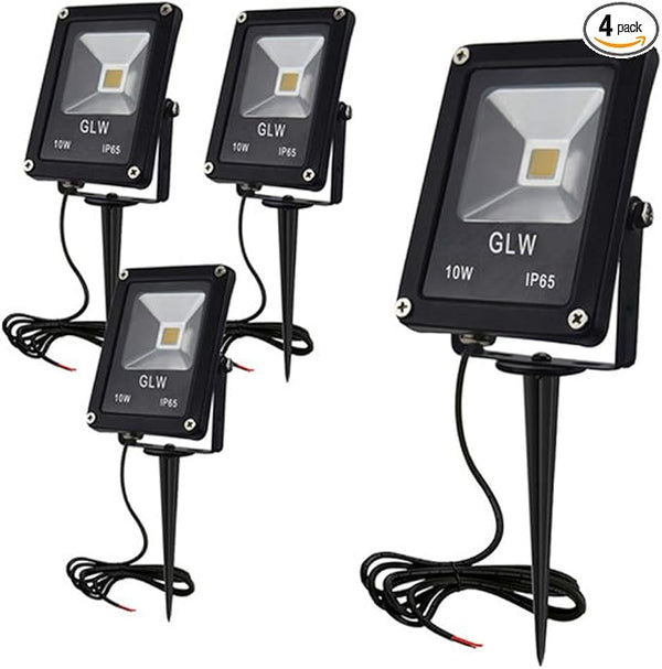 10W LED Landscape Lights 12V Low Voltage Outdoor Spotlights Warm White 3000K IP65 Waterproof with Spike Stand for | Lumora