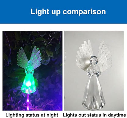 TEAMWILL 2PCS Solar Powered Angel Lights Outdoor Decorative Light for Garden Yard