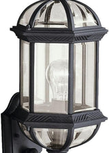 Kichler Barrie 22" Outdoor Wall Light in Black, 1-Light Exterior Wall Sconce with Clear Beveled Glass, (22" H x 8" | Lumora