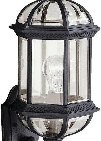 Kichler Barrie 22" Outdoor Wall Light in Black, 1-Light Exterior Wall Sconce with Clear Beveled Glass, (22" H x 8" W), 9736BK