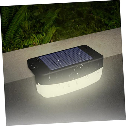 2pcs Solar Stair Lamps Outdoor Step Lights with High-Efficiency Panels for Garden Deck Fence Handrail Lighting