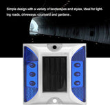 AUNMAS Ground Lights LED Solar Power Ground Marker Lights Outdoor Driveway Road Highway Spike Lamp (4.1x4.1in)(Blue) | Lumora