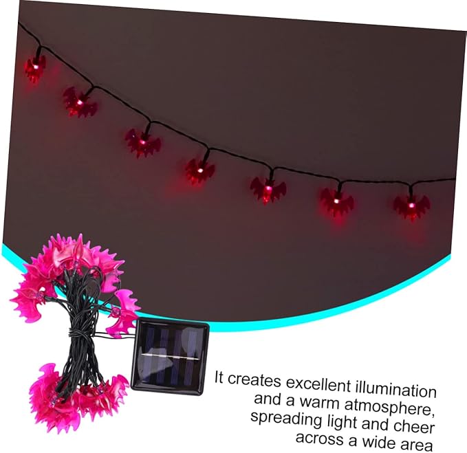 DECHOUS Solar Decorative String Lights with Purple Bats Warm Light for Outdoor Halloween Decor for Garden and Patio | Lumora