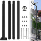 13FT Outdoor Solar Street Light Pole, Heavy Duty Galvanized Steel Lamp Post with Rebar Base, Waterproof for | Lumora