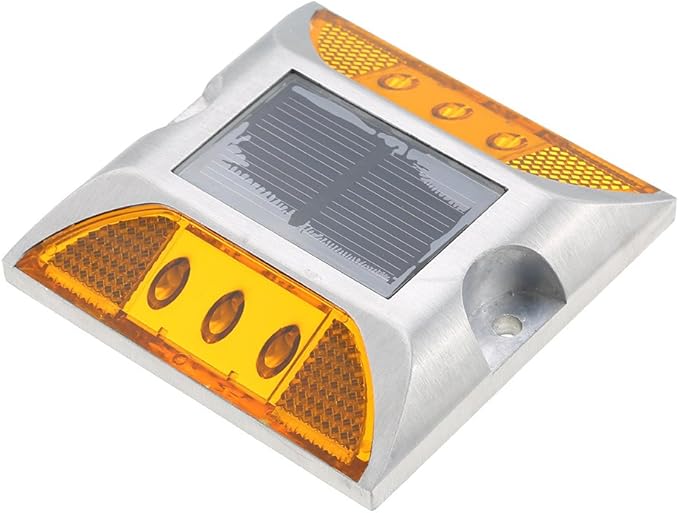 Aluminum Solar 6-LED Deck Dock Lights Step Road Path Lamp Waterproof Security Warning Driveway for Outdoor Fence Pool Patio Yard Home Pathway Stairs Garden (Yellow)