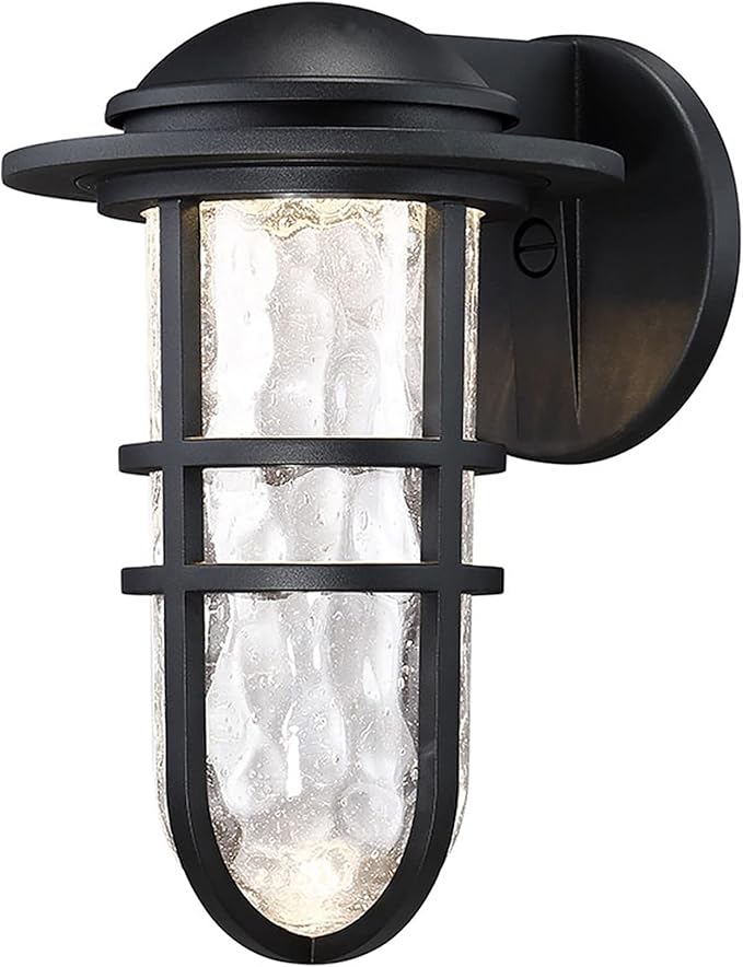WAC Lighting dweLED, Steampunk 13in LED Indoor and Outdoor Wall Light 3000K in Black
