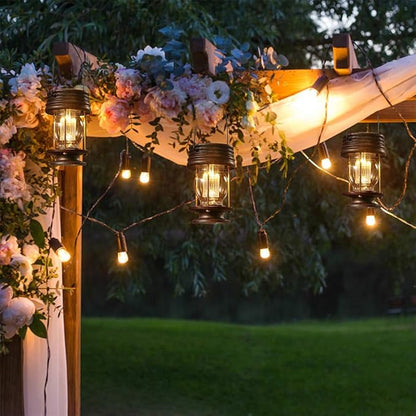 Hanging Solar Lights Outdoor - Solar Powered Waterproof Landscape Christmas Lanterns with Retro Design for Patio, Yard, Garden and Pathway Decoration (Warm Light) (1, 5.5")