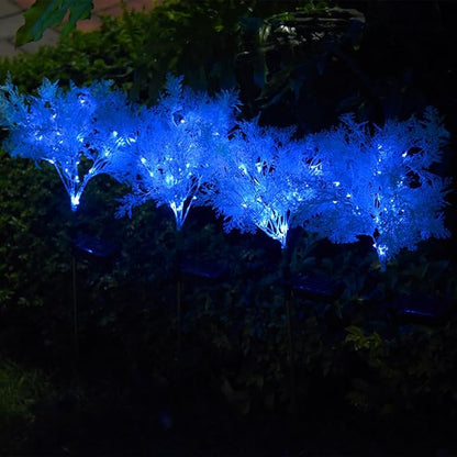 Solar Powered LED Lawn Stake Light Blue, Outdoor Garden Path Landscape Lamp with Rime Frost Effect, Solar Garden Decor for Patio and Yard