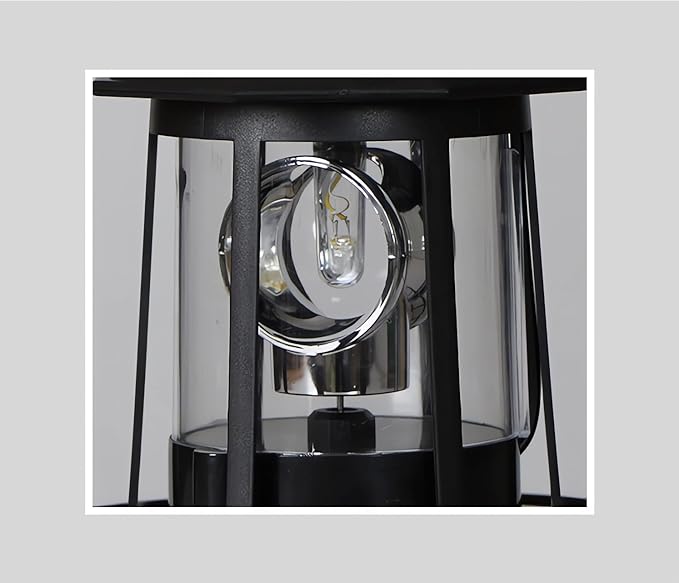 Solar Lighthouse Rotating Light - 360 Degree Light Houses Lamp For Yard, IP65 Waterproof Durable Lighthouse Lamps Towers Statue Lights For Outdoor Garden Pathway Patio (Black -Large - Style B)