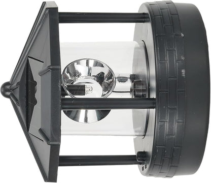 Solar Powered Lighthouse, for 360 Degree Rotating Lamp IP65 Solar Lighthouse Landscape Path Lights Garden Yard Outdoor Decor(Black)
