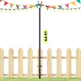 10ft String Light Poles for Outdoors, Outside Light Poles for Deck, Fence, Backyard, Patio, Outdoor Lighting, Matte | Lumora