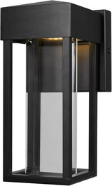 GLOBE Electric 44246 Bowie LED Integrated Outdoor Indoor Wall Sconce, Matte Black, Clear Glass Insert, 10W, 420 | Lumora