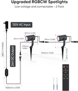 APPECK Smart Outdoor Spot Light 600lm, RGBCW+IC Color Changing Landscape Lights 2 Pack, IP65 Waterproof Low Voltage | Lumora