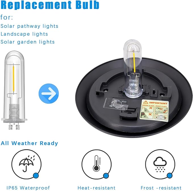 Solar Lantern Replacement Bulbs, Upgraded Solar Outdoor LED Light Bulbs 3V Bright Light Bulbs Waterproof for Yard | Lumora