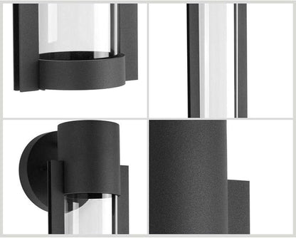 Progress Lighting Z-1030 LED Collection 1-Light Clear Glass Modern Outdoor Small Wall Lantern Light Textured Black, 12.00x5.13x5.13