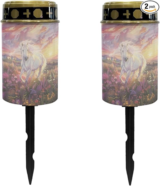 Running Horse Horse Lights Outdoor Pathway Light for Yard Patio Solar Garden Lights Solar Powered Lantern Landscape Lighting LED Solar Lantern Flameless Warm White Lights